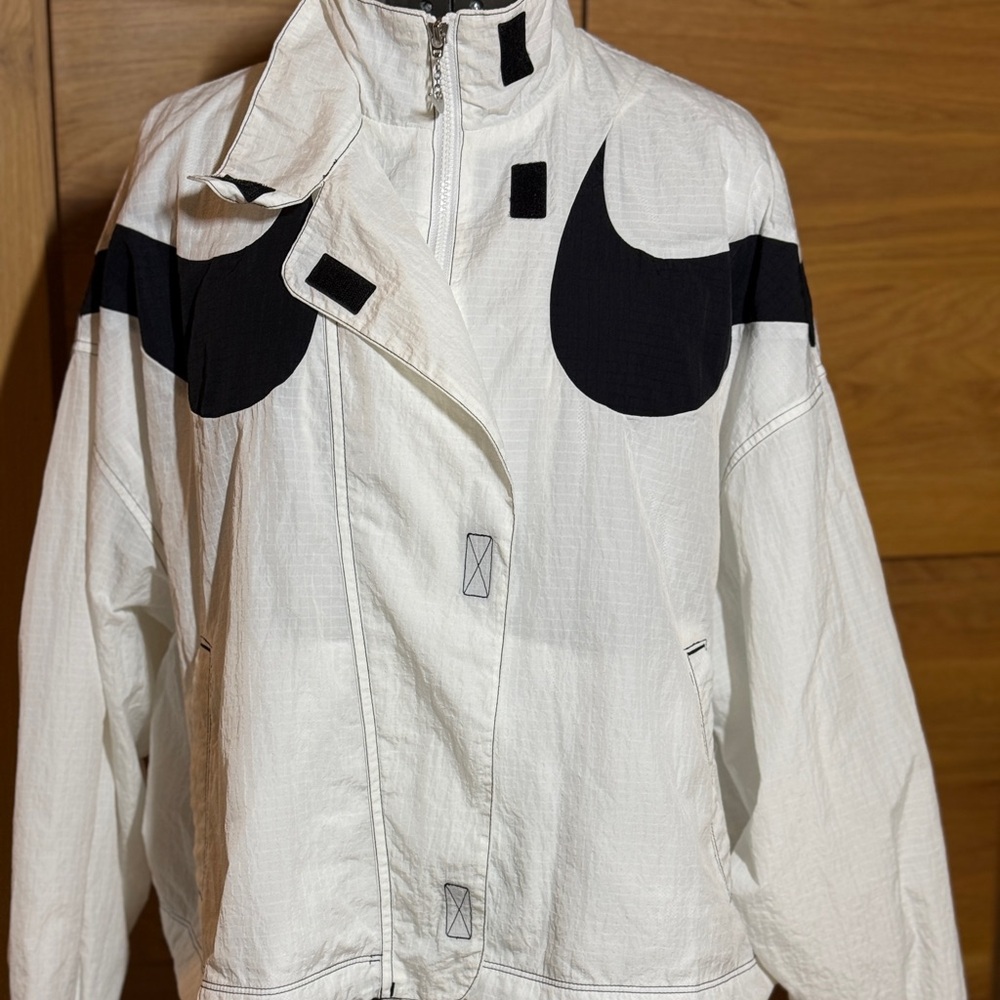 Nike Women's White and Black Varsity Jacket